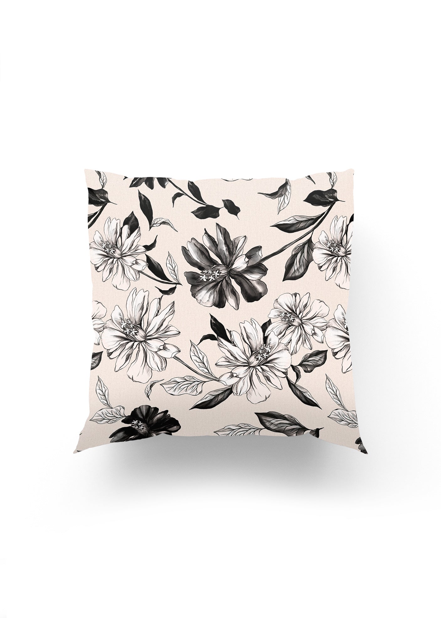 Çiçek Desenli Modern Kırlent Kılıfı