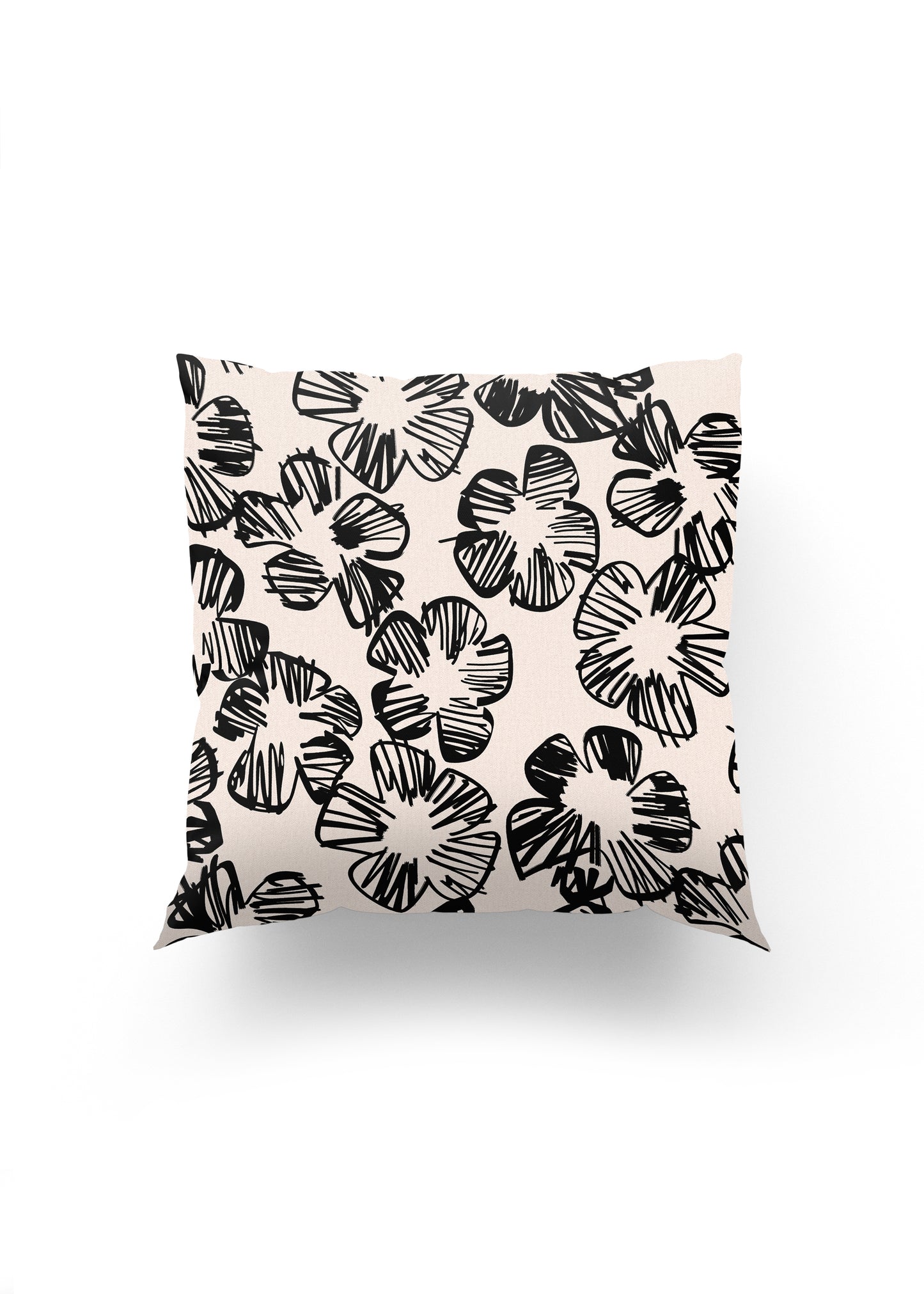 Sketch Bloom: El Çizimi Çiçek Desenli Minimal Kırlent Kılıfı