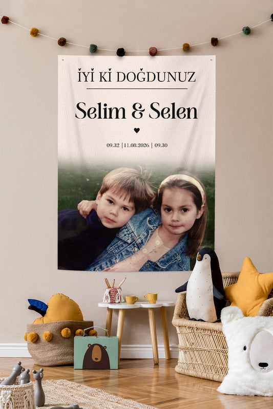 Kişiye Özel Fotoğraflı Doğum Günü Örtüsü (#269)