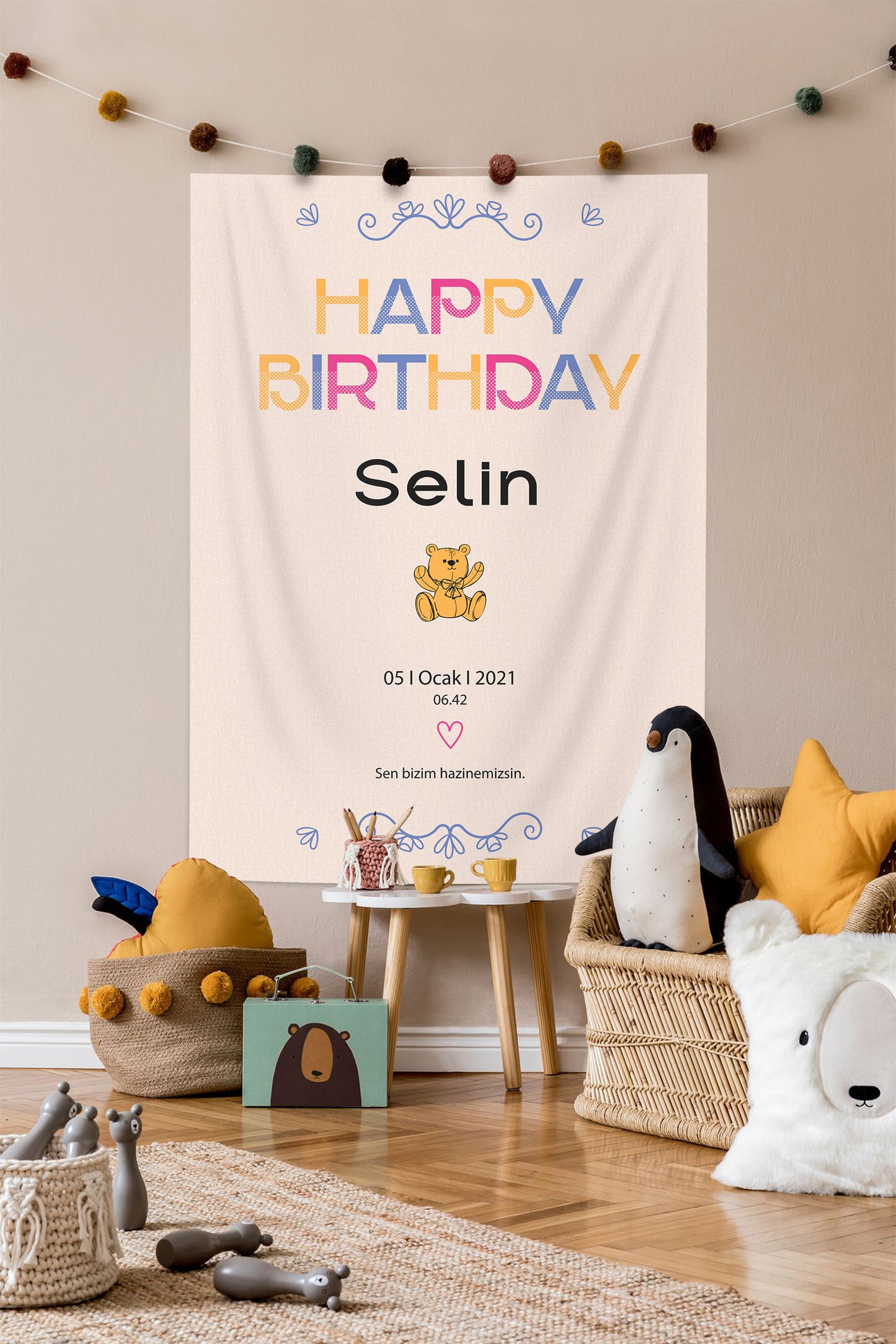 Kişiselleştirilebilir Doğum Günü Örtüsü (#34)