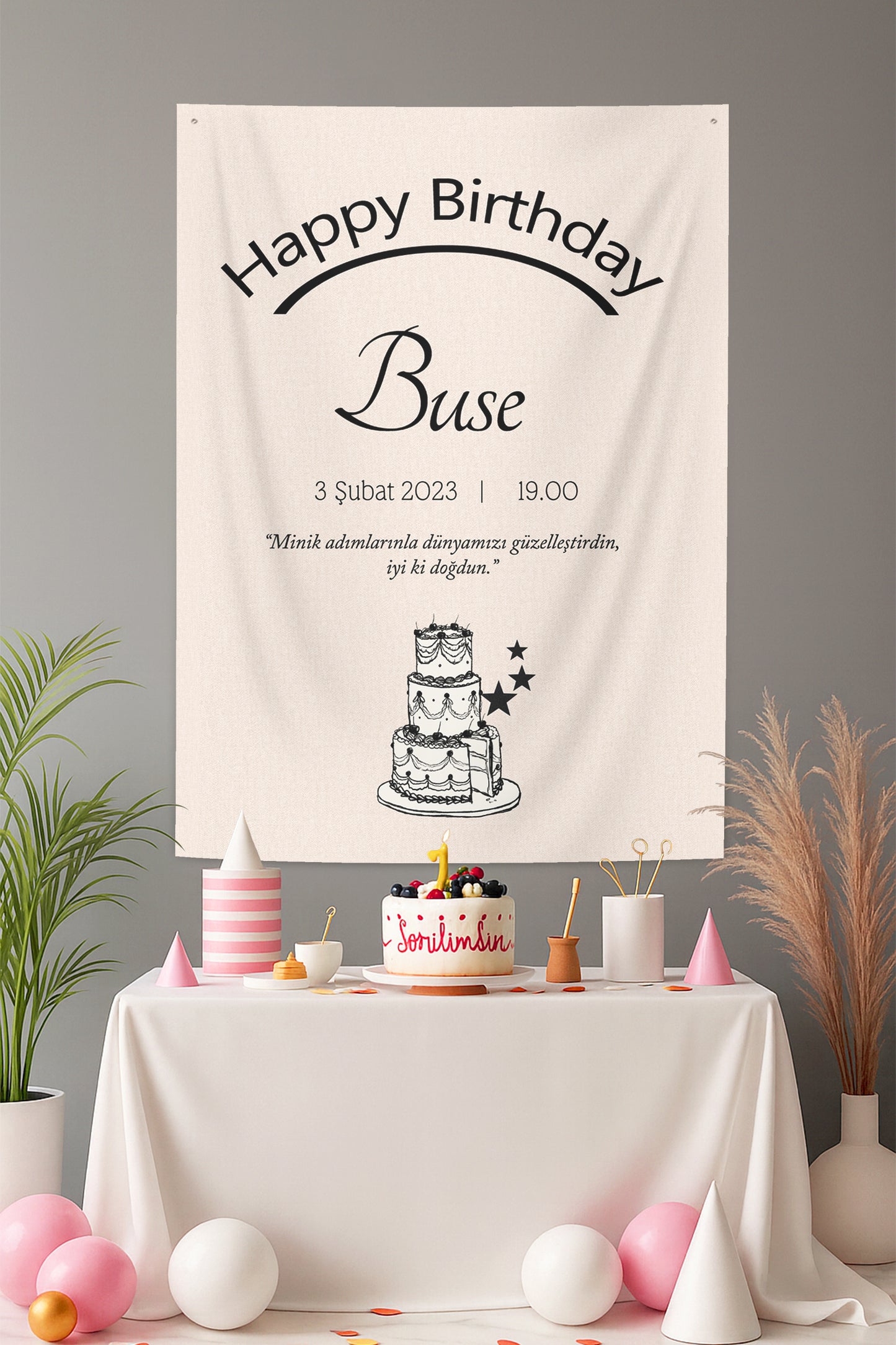 Kişiselleştirilebilir Doğum Günü Örtüsü (#224)
