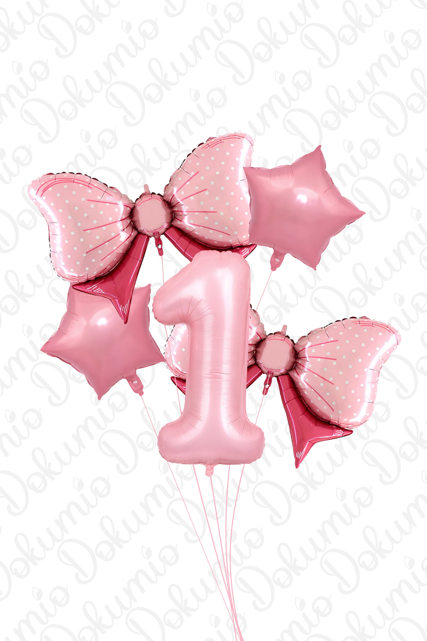 Pembe Fiyonklu Yıldız Temalı 5 Parça Balon Seti (#BAL084)