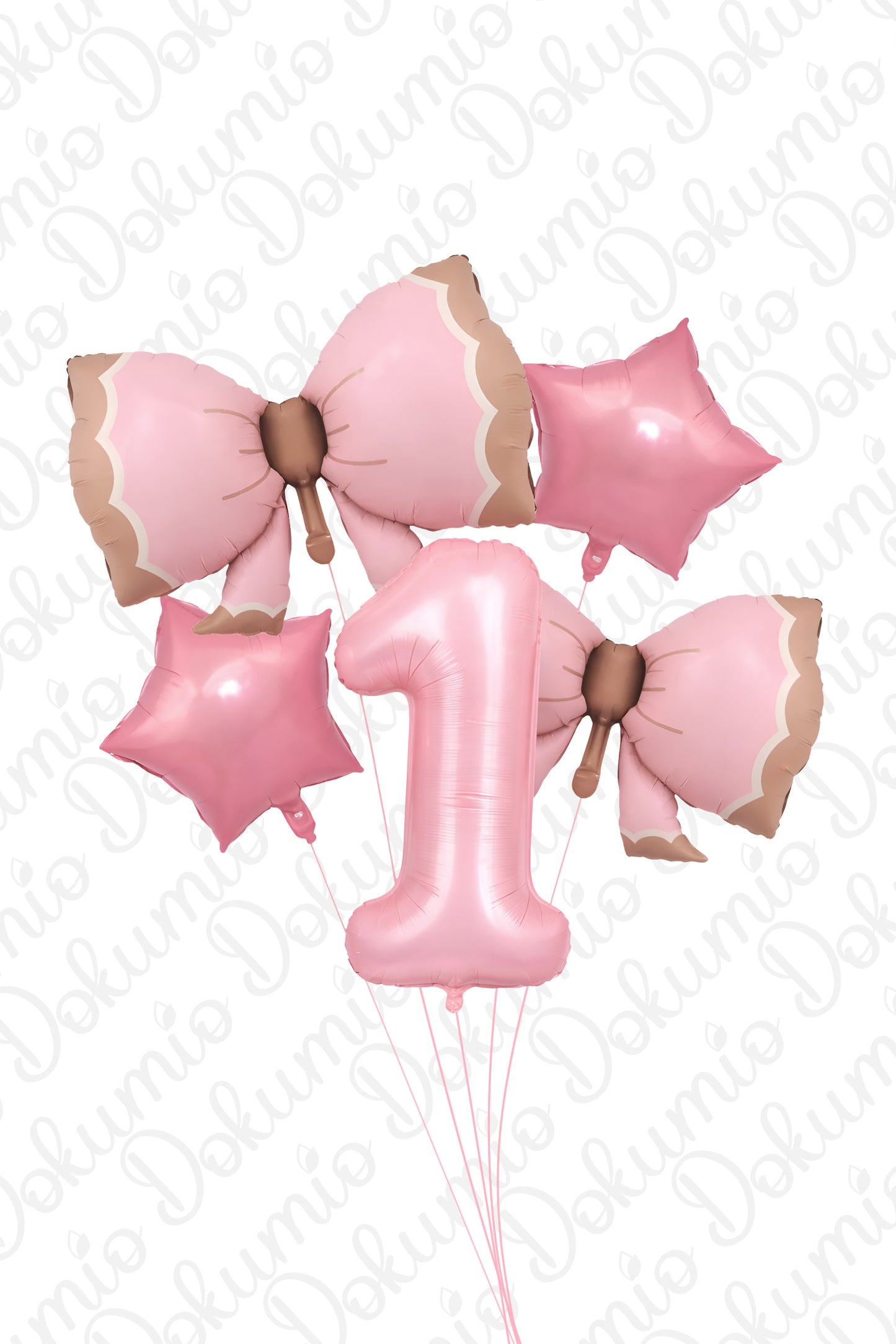 Pembe Fiyonklu Yıldız Temalı 5 Parça Balon Seti (#BAL084)