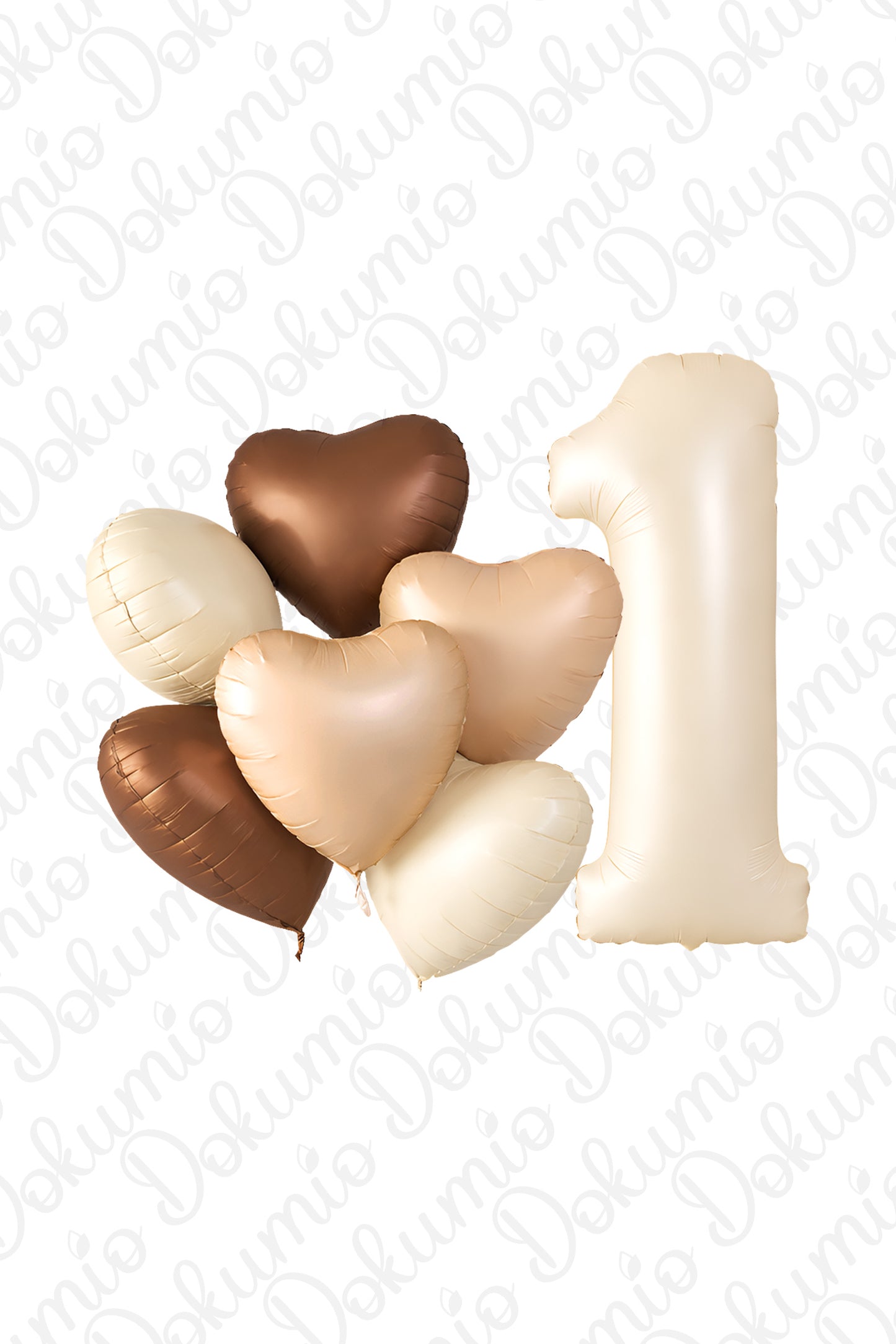 Retro Rakam ve Kalp Temalı 7 Parça Balon Seti (#BAL085)