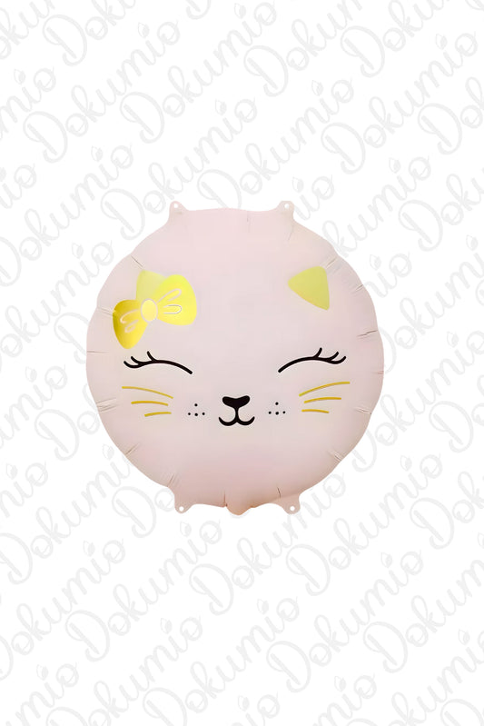 Yuvarlak Retro Pembe Kedi Folyo Balon (#128)