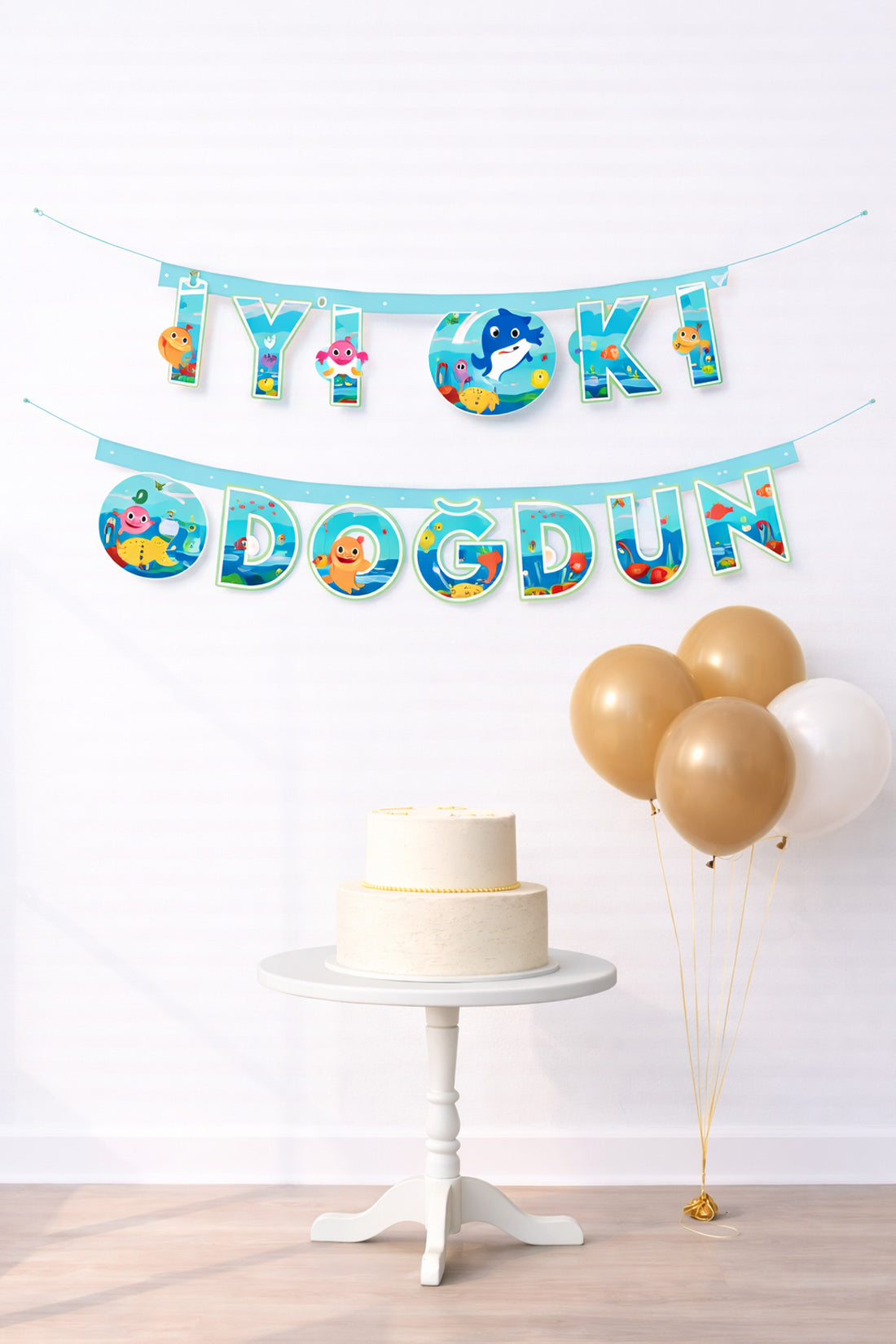 Baby Shark İyi Ki Doğdun Karton Flama (#FL023)