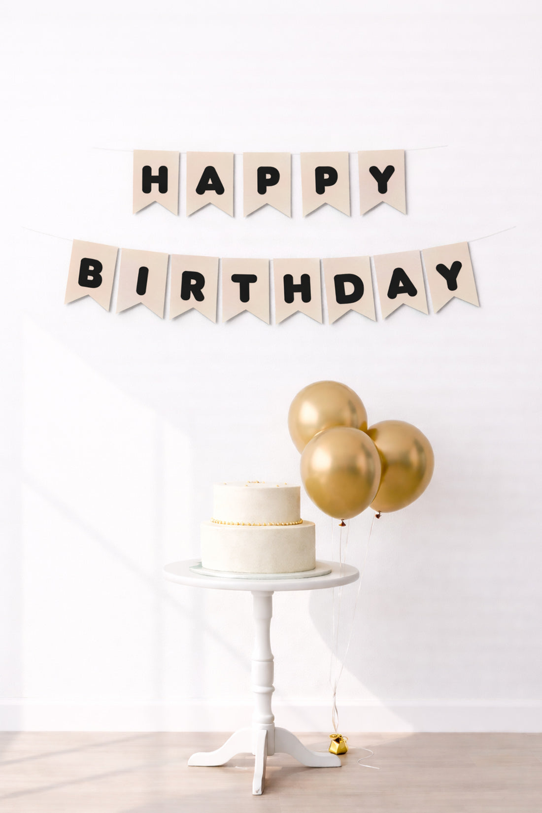 Deniz Kumu/Siyah Happy Birthday Karton Flama (#FL009)