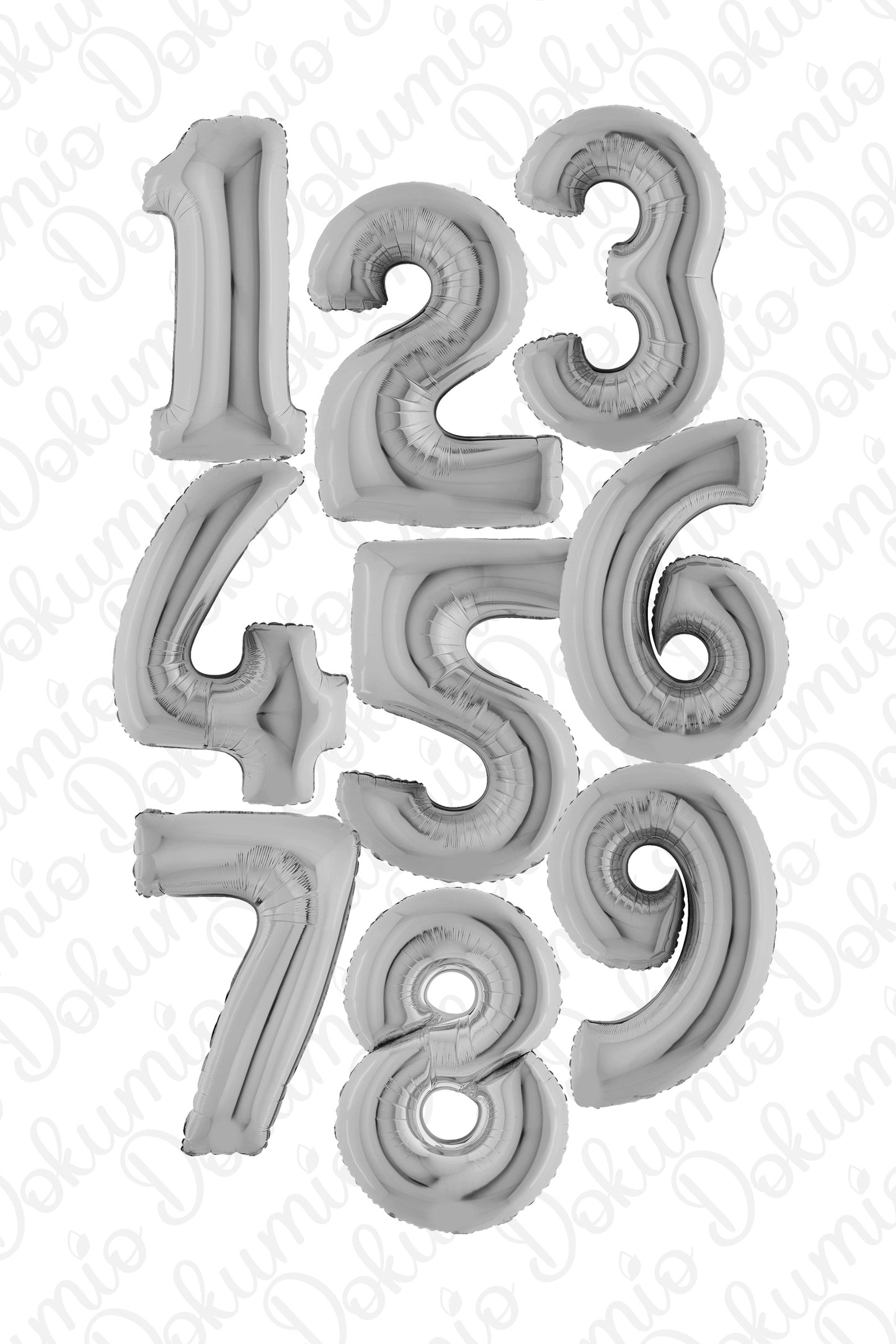 Gümüş Renk Rakam Folyo Balon ( 70cm)