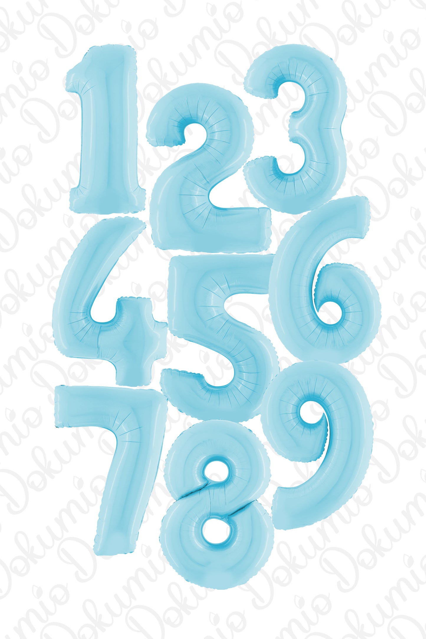 Mavi Renk Rakam Folyo Balon ( 70cm)