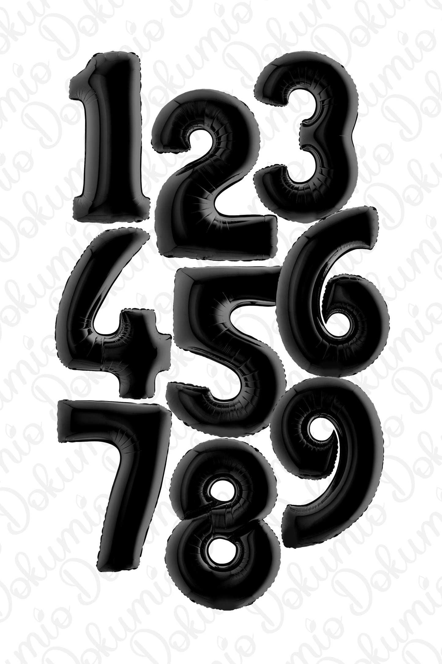 Siyah Renk Rakam Folyo Balon ( 70cm)