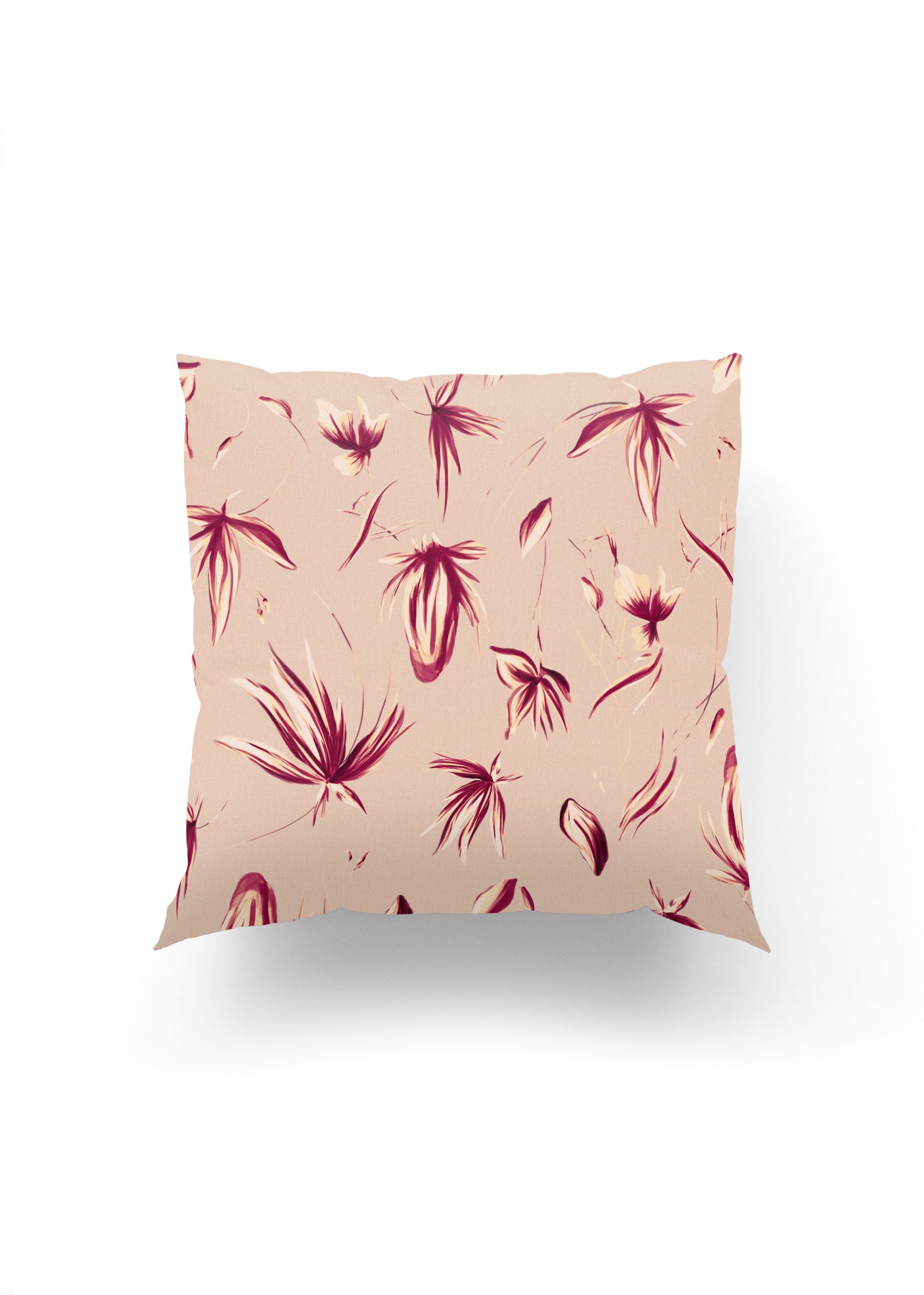 Romantik Dokunuşlar – Vişne Çürüğü Çiçeklerle Sanatsal Kırlent Kılıfı